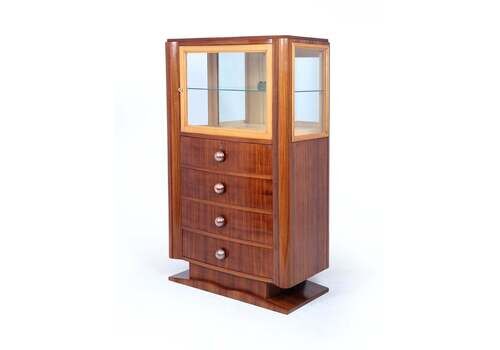 Art Deco Display Cabinet In Indian Rosewood C.1930s