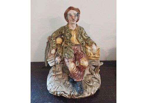 Capodimonte Tramp On Bench Ornament / Figurine. Good Overall Condition.