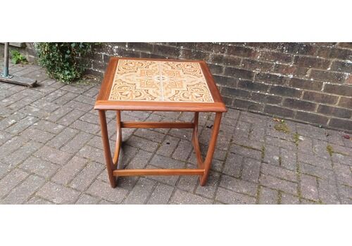 Vintage G Plan Fresco Tile Top Teak Coffee Table Mid Century Modern Retro Danish Style Side Table 1970s Original Condition Total Cube Shape