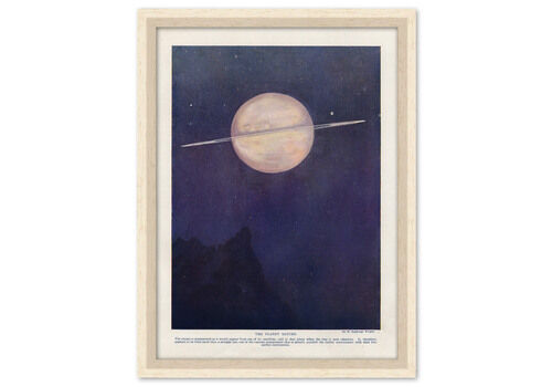 “The Planet Saturn”, 1912 Framed Chromolithograph