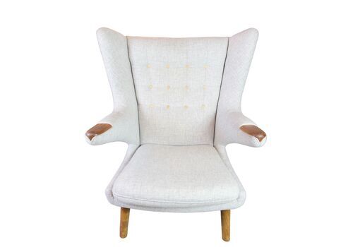 Teddy Bear Chair   Model Ap 19   Light Gray Hallingdal Fabric   Teak Nails   Hans J. Wegner   Pp Furniture