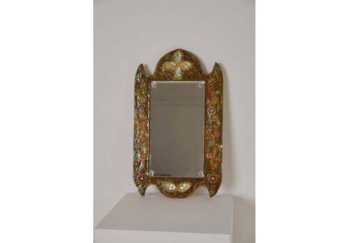 Art Nouveau Style Flower And Gem Mirror