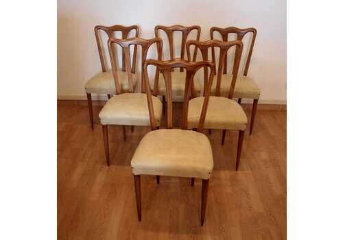 Set Of 6 Mid Century Modern Chairs, Italy, 1960