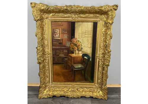 Vintage French Oil Painting Still Life Gilt Ornate Frame Signed Lot 3993