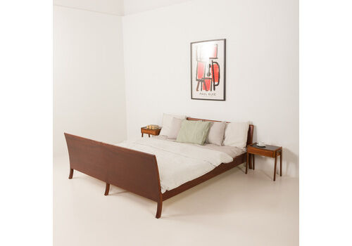 Mid Century Queen Size Bed By J.P.Iversen , Denmark 1950s