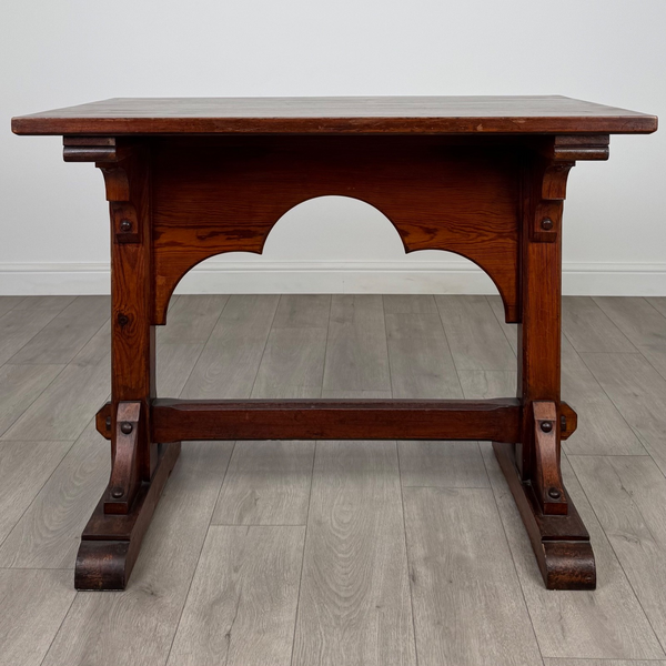Antique 19th Century Good Quality Pitch Pine Hall Table photo furniture