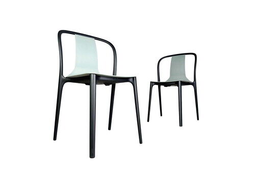 Set Of 2 Vitra Belleville Chair Ronan Erwan Bouroullec Outdoor Moss Gray