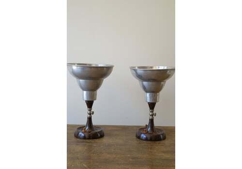 Pair Of Bakelite & Chrome Lamps