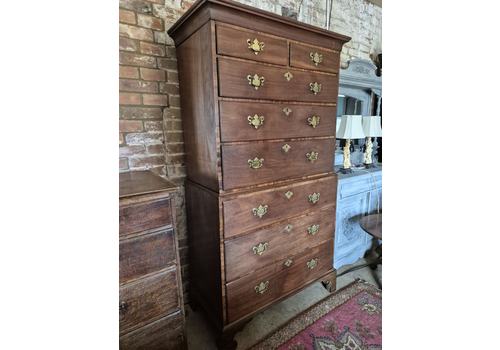 Splendid Generous Georgian Country House Mahogany Chest On Chest Of  Drawers