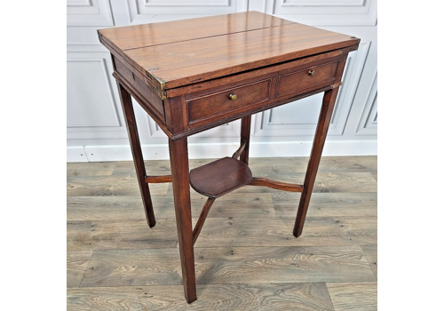 Antique Georgian Mahogany Tea Table Lamp Console Folding Games Card Wooden