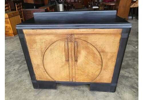 Art Deco 20thc Oak Sideboard Cocktail Cabinet Cupboard Drawers