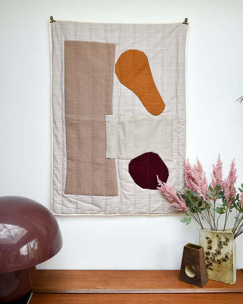 Handmade Recycled Material Patchwork Wall Hanging photo furniture