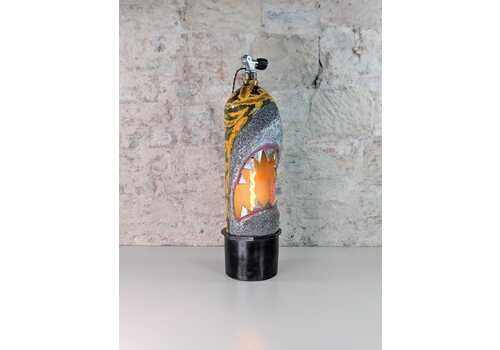 Upcycled Accent "Shark" Lamp Made From Diving Cylinder