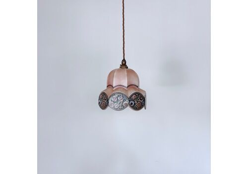Czech 1930s Supastone Floral Glass Shade