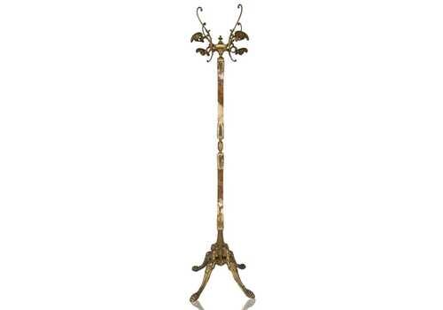 Antique Coat Rack | Ornate Brass & Marble