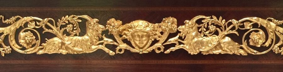 Antique Louis XVI Style Mahogany Centre Table With Marble Top & Ormolu Mounts photo furniture