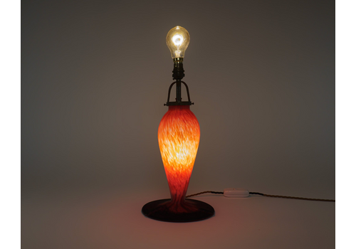 Vintage 1970s Art De France Pate De Verre Glass Table Lamp – Rewired