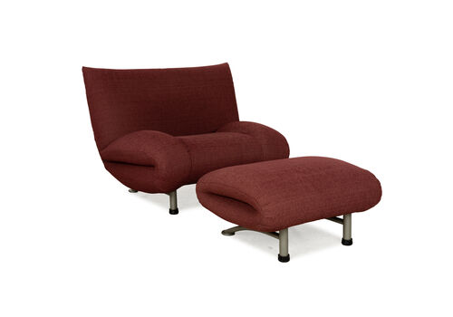Rolf Benz Fabric Armchair Set Wine Red