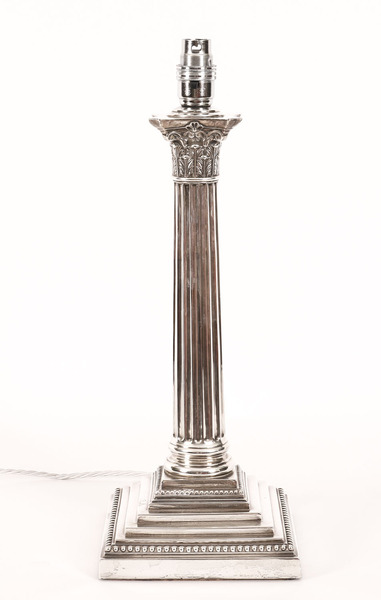 Antique Sterling Silver Corinthian Lamp Goldsmiths 1899 19th C photo furniture