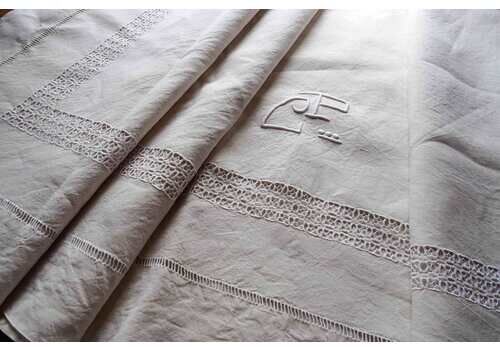 Beautiful Vintage French Linen Sheet