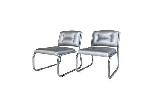 Set Of Italian Art Deco Chairs In Leather, 1960