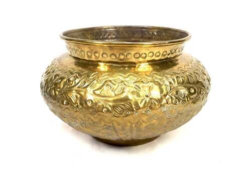Antique Arts & Crafts Brass Planter / Jardinier / Plant Pot / Art Nouveau C.1900