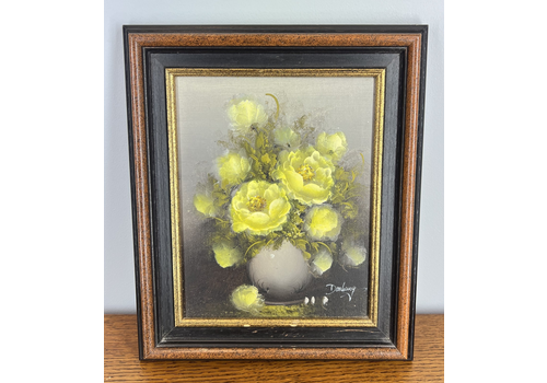 Oil Painting Vintage French Floral Still Life Gift Signed Carved Frame Lot 4029