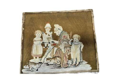 Early 19th Century English Wool Tapestry, “The School Room”