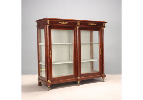 Antique Bookcase Empire Style Mahogany Bronze France XIX Century