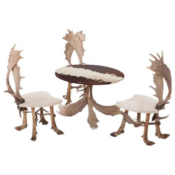 Hunting Chairs And Matching Table 1960s