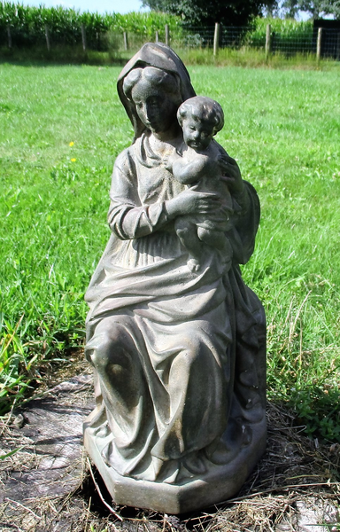 Large Statue Virgin Mary Madonna Holy Mother Infant Child Plaster 17.32 ...