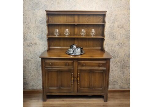 Vintage Ercol Carved Oak Dresser / Made In England 1960s