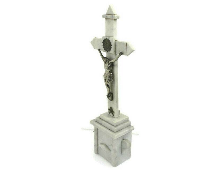 Antique Ornate Marble Onyx Jesus Christ Cross Cross Table Standing ...