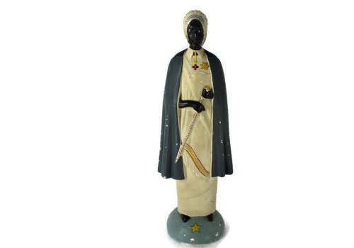 Tutsi Man 1950s Traditional Clothings Signed Gorza Bruxelles Plaster Statue Figu