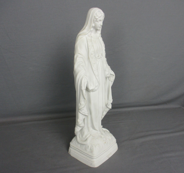 French Antique 1900 Bisque Statue Virgin Mary Our Lady Madonna Open ...