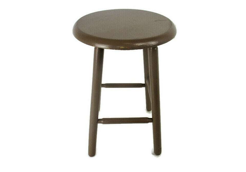 Vintage Hand Carved Wood Milking Stool Crutch Pedestal Table Farmhouse Barn Coun