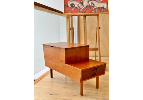 Vanson Mid Century Sewing Box, Craft Box, Lamp Table With Contents, Teak
