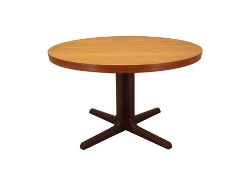 Round Teak Table, Danish Design, 1970s, Production: Denmark