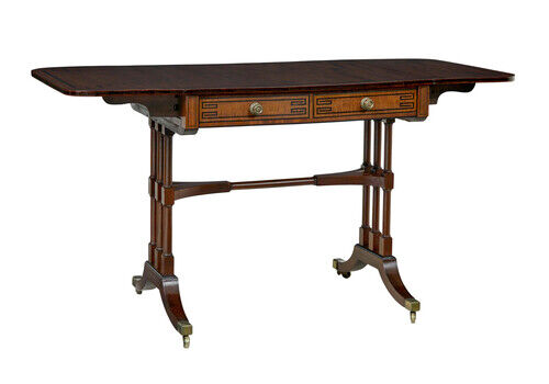 Early Victorian Inlaid Mahogany Sofa Table