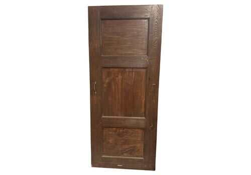 Simple Wooden Interior Door, Single Leaf Carved With Squares, Italy