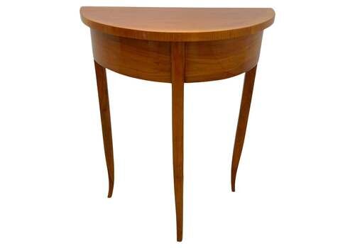 Biedermeier Demi Lune Console Table, Cherry Wood, South Germany Circa 1820