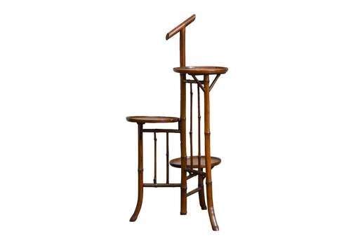 Bamboo Valet Stand With Three Shelves, Early 20th Century