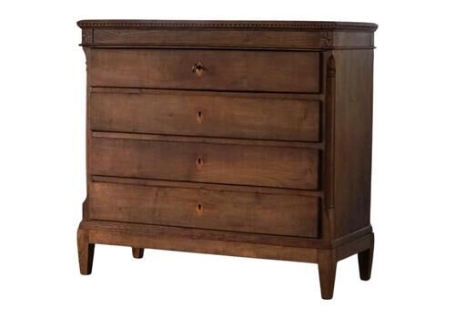 Antique Danish Chest Of Drawers In Oak, Made In Late 18th Century, Louis XVI