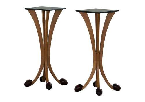 A Pair Of Sculptural Pedestals, French Postmodern Design, 1980s