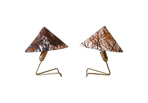 Set Of Two Rare Eel Table Lamps Or Wall Lights By Rupert Nikoll, Austria, 1952