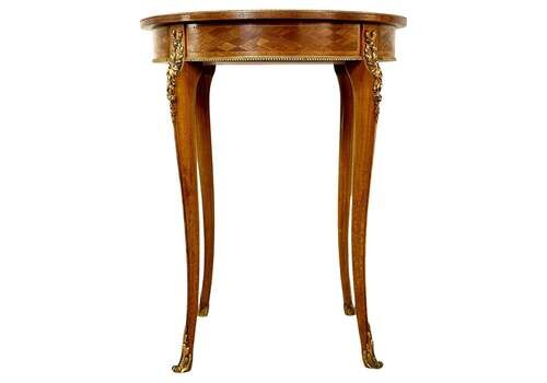 19th Century Louis XV Guéridon Table With Marquetry And Gilt Bronze