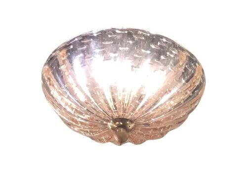 Barovier And Toso Pink Brass Glass Chandelier From 1940 Italy