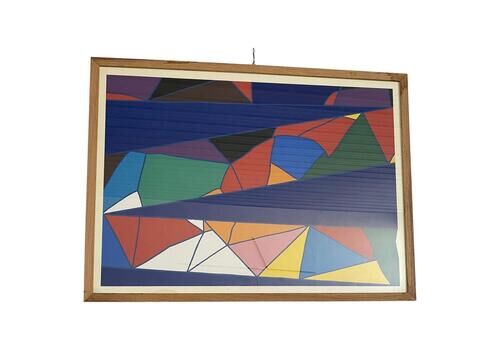 1970 Italy Post Modern Abstract Multiple Multi Colors Print By Piero Dorazio