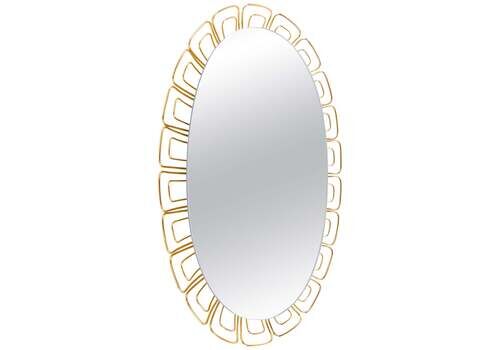 Illuminated Oval 26" Backlit Mirror Glass & Brass By Hillebrand, Germany 1950s