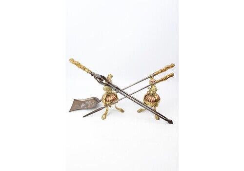 Victorian Brass & Steel Fire Tool Companion Set